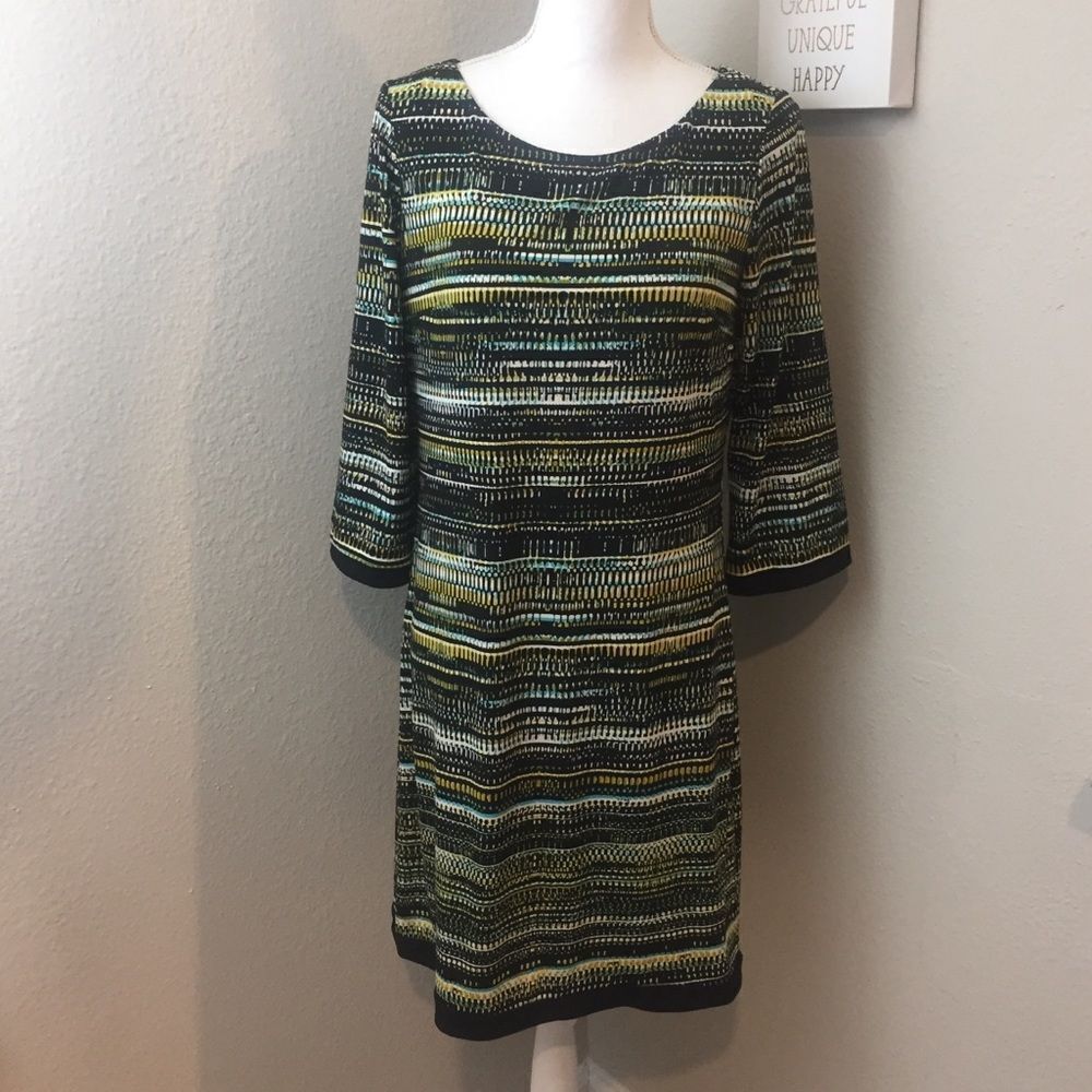 Calvin Klein Printed Long Sleeve Dress